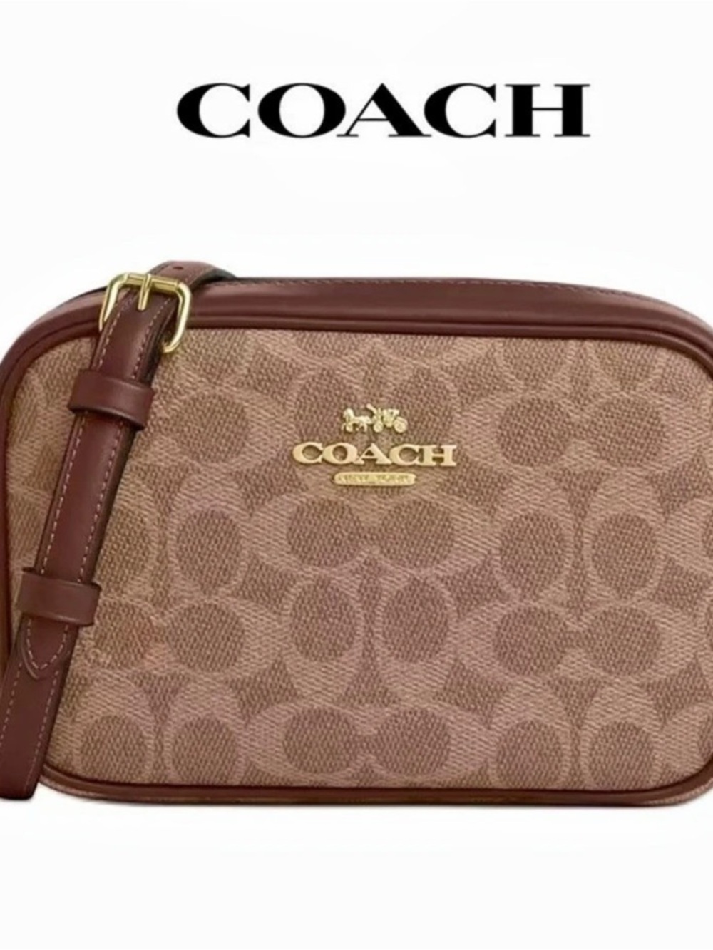 Coach Mini Jamie Camera Bag In Signature Canvas Brown